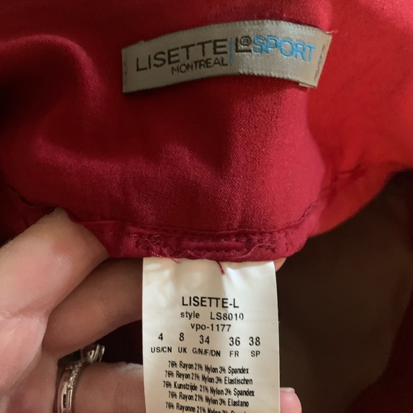 Red Golf Pants (Lisette Sport) - Picture 3 of 3